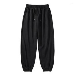 Men's Pants 2023 Spring Autumn Men Sports Fashion Casual Loose Tie Feet Trousers Mid-Waist Elastic Solid Male Sweatpants