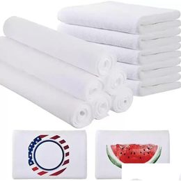 Towel Sublimation Blank Beach Cotton Large Bath Towels Soft Absorbent Dish Drying Cleaning Kerchief Home Bathroom Fy5410 Drop Delive Dhutm