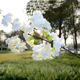 delicacy 100 CM Long Artificial Flowers Bouquet Simulation Cherry Blossom Flower White Pink Champagne Available For Home Wedding Party Decoration Supplies