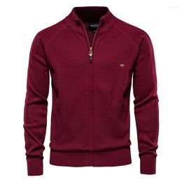 Men's Sweaters TPJB Men Cardigan Knitted Coat Autumn Thick Warm Casual Knitwear Spring Sweater Solid Colour Zipper Jackets