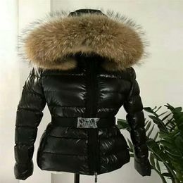 women jacket winter Warm coat thickening Female Clothes real raccoon fur collar hood down jacket243Y