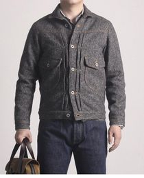 Men's Jackets Fast Asian Size Washed Hand-Made Man's Vintage Super Heavy 500GSM Wool Casual Stylish Jacket