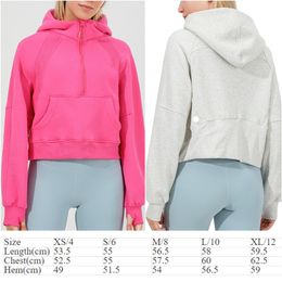LL-88288 Hoodies Exercise Fitness Wear Womens Yoga Outfit Sportswear Outer Short Jackets Outdoor Apparel Casual Adult Running Hood267a