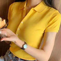 Women's Polos BUCKLES Summer High Quality Small Horse Mujer Polo Shirt Womens Wear Chemise Femme Short Sleeve Cotton Top
