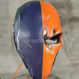 Party Masks FRP Type Deathstroke Cosplay Mask Helmet For Adult Men Masquerade Party Superhero Mask Halloween Carnival Masks Costume Props 230905