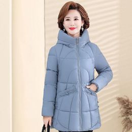 Women's Trench Coats Middle-aged Elderly Mothers Cotton Clothes Women Thickened 2023 Winter Vintage Loose Hooded Foreign Style Down Jacket