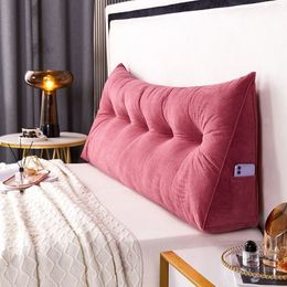 Cushion/Decorative Pillow Real European Removable Bedside Cushion Triangular Bed Backrest Pillow For Couple Soft Waist Large Sofa Headboard 230905