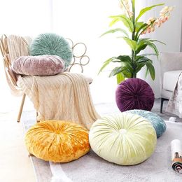 Cushion/Decorative Pillow 40x40cm Fashion Round Backrest Pillows Velvet Pumpkin Chair Support Seat Cushion Chaise Mattress Home Decor 230905