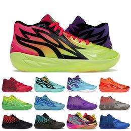 Scarpe da ballo Lamelo MB.0.2 01 Rick Morty Adventures Alta qualità AAA + Nickelodeon Slime Supernova Queen City Fade Sports Sneak Honeycomb Mens Basket