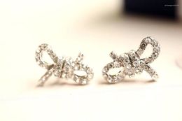 Stud Earrings INBow Delicate Youth Vitality Platinum Plated Pierced Elegant Romantic Valentine's Day GiftEar Studs