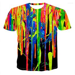 Men's T Shirts Autumn 3DT For Men Short Sleeve Interesting Fashion Colorful Pattern T-shirtmen's O-neck Loose Streetwear