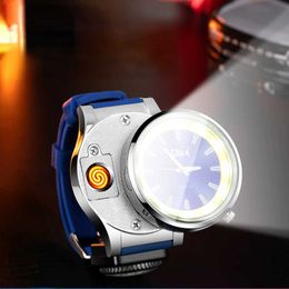 New multifunctional lighter with watch lighting, windproof cigarette lighter, unusual gift SMGK