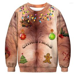 Men's Sweaters Autumn Winter Ugly Christmas Sweater Men Women Xmas Hoodie Sweatshirt 3D Funny Printed Holiday Party Jumpers Tops