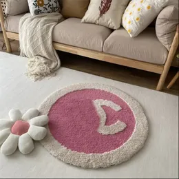 Pure Handmade Carpet Simple Solid Circular Carpets Bedroom Computer Chair Thickened Living Room Rug Coffee Table Dressing Table Floor Mat