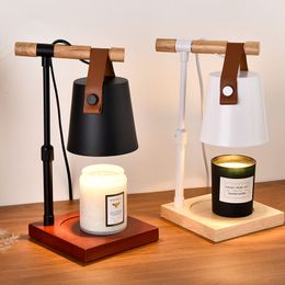 Decorative Objects Figurines Nordic Wood Candle Warmer Lamp for Jar Candles - Height Brightness Adjustable Candle Lamp Warmer with Timer Dimmer for Scent 230905