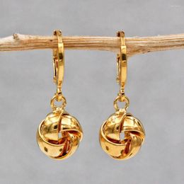 Dangle Earrings Trendy 18k Gold Copper Plated Drop Round Mini For Women Girls Fashion Jewelry Accessories Wedding Party Gift