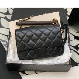 Counter Quality Designer Shoulder Bag Lambskin Small Flap Bag With Top Handle 21cm Luxury Crossbody Bag High Imitation Handbag With Box ZC666-2