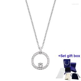 Chains S High Quality Necklace Creativity Pendant White Rhodium Plated Beautiful Gift Box