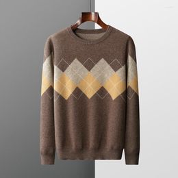 Men's Sweaters Diamond Round Neck Solid Colour Sweater Comfortable China-Chic Blouse Autumn/winter Cashmere Pullover