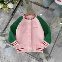 baby clothes designer kids cardigan Splicing design child sweater Size 100-160 CM Spring products Knitted overcoat for girl Sep01
