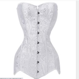 Plus Size Corset Double 26 Steel Boned Corset Overbust Long Torso Bustiers Waist Trainer Corsets Shapewear Cincher Corselet1246A