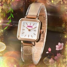 Luxury Small Square Round Dial Watches Two Pins Design Cool Bracelet Fashion Full Stainless Steel Quartz Watch Gifts erkek kol saati