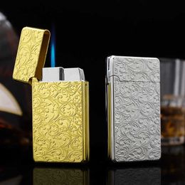 Creative Langsheng Tang Cao Textured Lighter Windproof Direct Flame Cigarette 525N