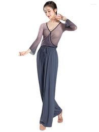 Women's Pants Wide-Leg Dance Mid-Song Modern Chinese Classic Exercise Clothing Four Seasons All-Match