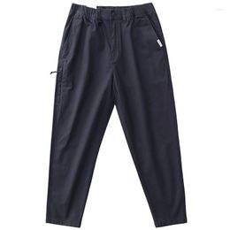 Men's Pants Spring's Japanese Retro Slacks Work Wear Stretch Haren's Dad Baggy Straight-line Rope-tapered