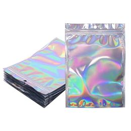 Packing Bags Wholesale wholesale Plastic Zipper Bag Laser Holographic Aluminium Foil Pouch Smell Proof Reclosable Pouches For Drop Otyt6