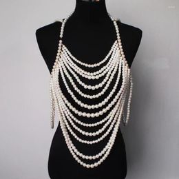 Chains Necklace Handmade Pearl Women's Irregular Wave Style Wedding Dress Body Accessories Fashion Luxury Modern 1Pc