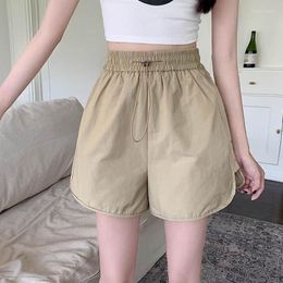 Women's Shorts Solid For Women Casual Loose Drawstring A-line Wide Leg Elastic Waist Quick Drying Pants Workwear Clothing