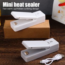 Food Storage Organization Sets 2 IN 1 USB Chargable Mini Bag Sealer Heat Sealers With Cutter Knife Rechargeable Portable For Plastic 230906