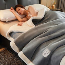 Blanket Thick Winter Blanket Very Warm Fleece Duvet Luxury Bed Cover Home Fluffy Throw Sofa Double Bedspread on the bed 230906