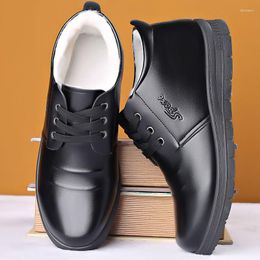Boots Winter Plus Cashmere Men Leather Keep Warm And Thicken High Snow Middle-aged Old