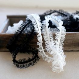 3CM Wide Lace Trim Mesh Embroidered Tulle Elastic Ribbon Fringe for Cuffs Wedding Dress Headband Handmade Supplies DIY Crafts