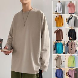 Men's Suits A2535 Spring Autumn Long Sleeve T-shirts Men O-Neck Collar T Shirts Fashion Casual Comfortable
