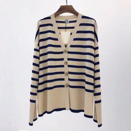 tOTEME loose striped knitted sweater jacket