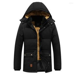 Men's Trench Coats 2023 Winter Windproof Fleece Warm Thick Men Jacket Parkas Coat Fashion Hooded Fur Collar Classic Casual