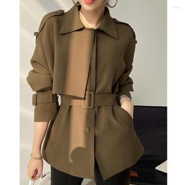 Women's Trench Coats Trendy Autumn Collection: Short Coat - Fashionable Korean Style Perfect For Petite Ladies