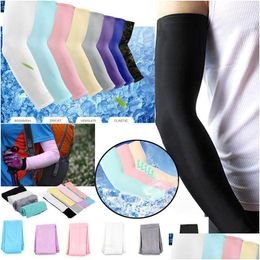 Arm Leg Warmers Hicool Cooling Sleeves Unisex Sports Sun Block Anti Uv Protection Driving Sleeve Ers 2Pcs/Pair Mk608 Drop Delivery Dhgcx