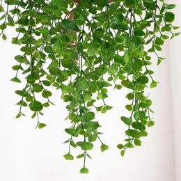 Decorative Flowers Artificial Plants Green Leaves Ivy Eucalyptus Vine For Home Wall Hanging Landscape Layout Wedding Party Decor Christmas