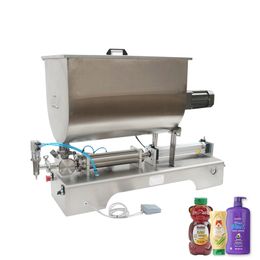 U Type Hopper Paste Filling Machine With Mixer Pneumatic Sauce Filling Machine