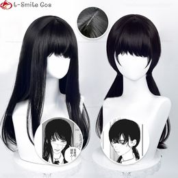 Cosplay Wigs Anime Chainsaw Man Mitaka Asa Cosplay Wig Asa Mitaka 65cm Long Black Heat Resistant Synthetic Hair Halloween Wigs Wig Cap 230906