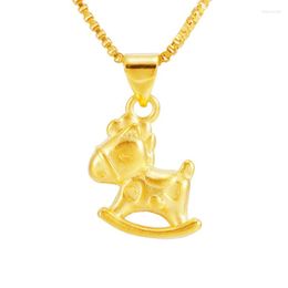 Chains Gold Small Horse Necklaces For Women Girls Children Kids Cartoon Jewelry Accessories Animal Pendant Choker