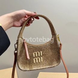 luxurys M straw bag designer bag Fashion Womens Shoulder Bags CrossBody Handbags Clutch Handbag Totes purse Classic straw plaited bag 20*11cm with box