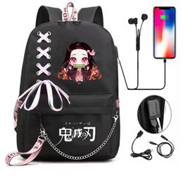 Backpacks Kamado Nezuko Demon Slayer Anime Cosplay Unisex Students School Bag Backpack Cartoon Bookbag Laptop Travel Rucksack Outdoor Bag 230905