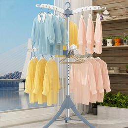 Hangers Folding Floor Drying Rack Free Installation Stainless Steel Adjustable Height Detachable Clothes Pole Home Indoor Balcony