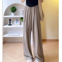 Women's Pants s Yamamoto Lazy Wrinkled Texture Swing Japanese Casual Loose Wide Leg Summer Holiday Pleated Cool Trousers 230905