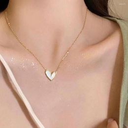 Pendant Necklaces 2023 Trendy Shell Heart For Women Fashion Lovely Girls' Gold Colour Metal Chain Necklace Jewellery Accessories
